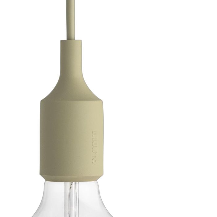 E27 LED oryginalna lampa wisząca typu żarówka - beżowo-zielona