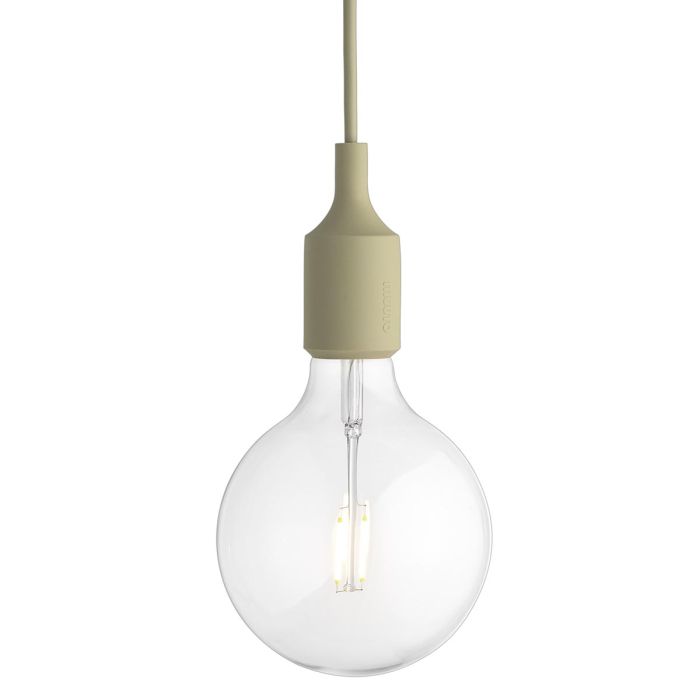 E27 LED oryginalna lampa wisząca typu żarówka - beżowo-zielona