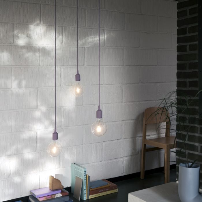 E27 oryginalna lampa wisząca typu żarówka - liliowy