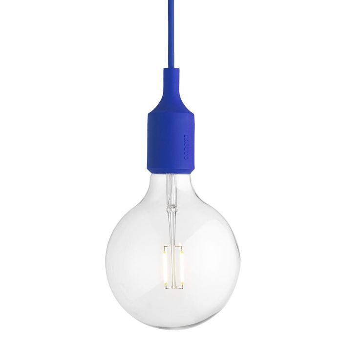 e27 led niebieska silikonowa lampa wisząca typu żarówka 13344