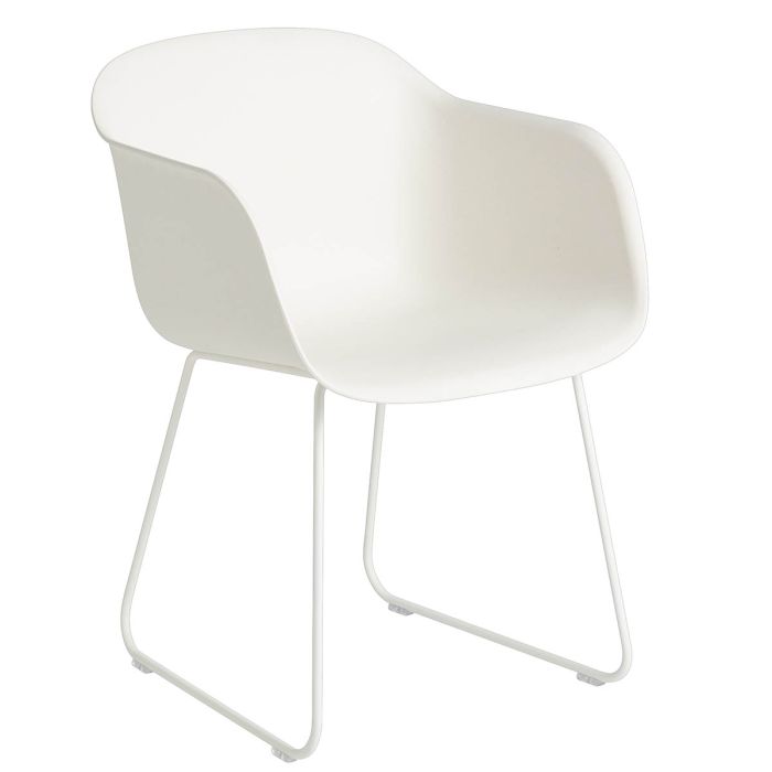 Fiber fotel na stalowej podstawie sled- naturalna biel muuto ilumia