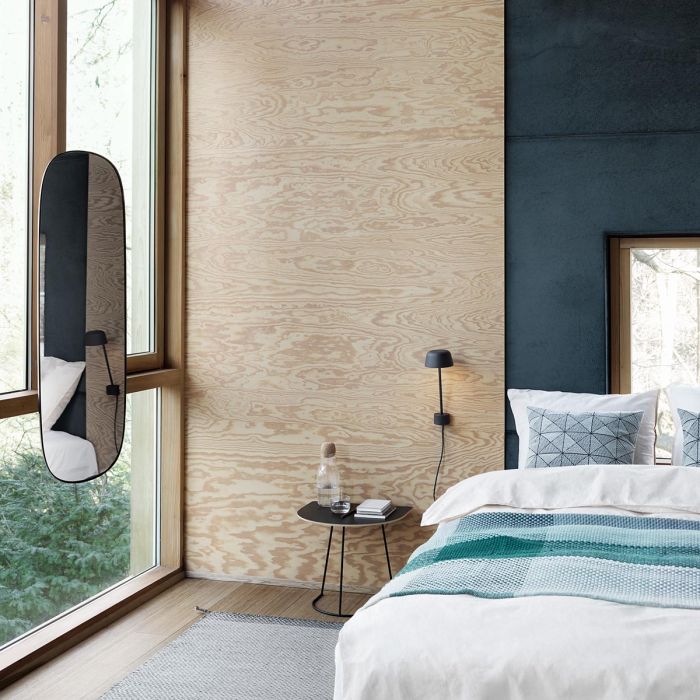 Lean_wall_lamp_Framed_Mirror_Taupe_Airy_Tile_Loom_muuto-ilumia