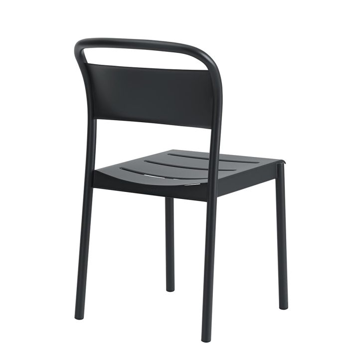 Linear krzesło ogrodowe stalowe czarne-Muuto-ilumia