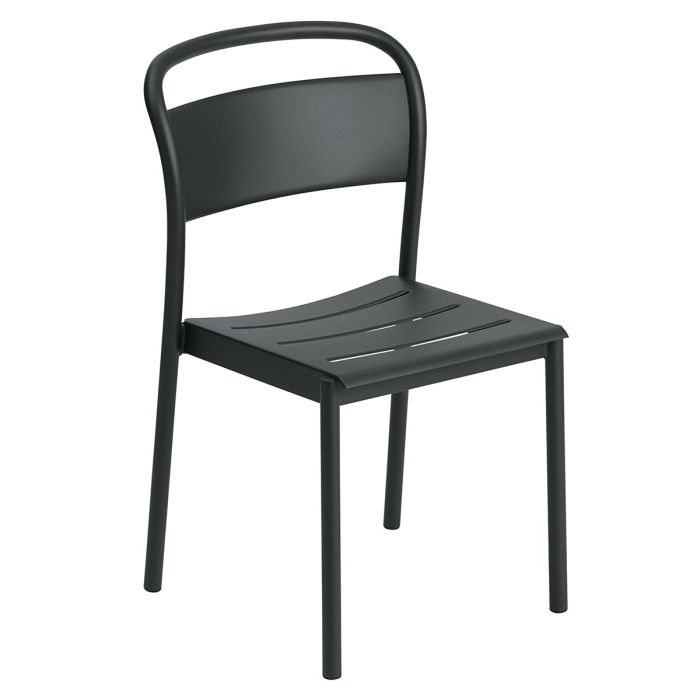 Linear krzesło ogrodowe stalowe czarne-Muuto-ilumia