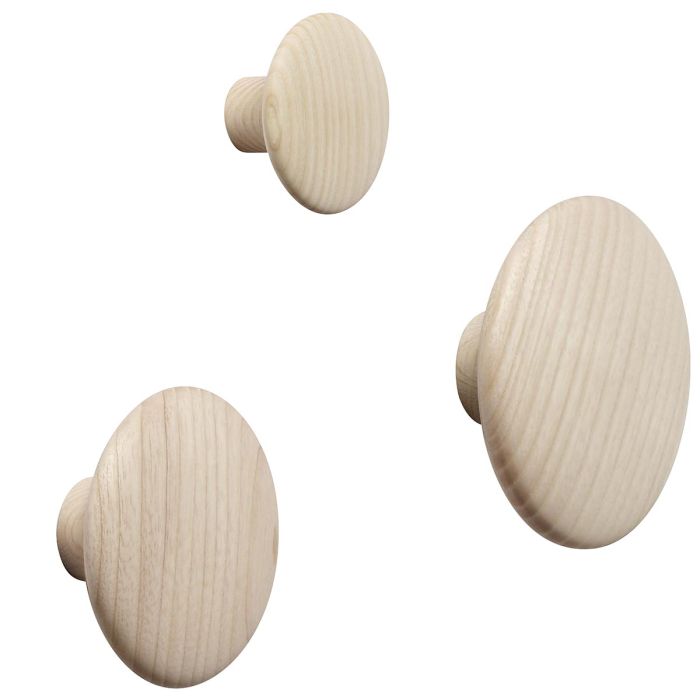 The Dots drewniany wieszak kropka - naturalny jesion muuto-ilumia