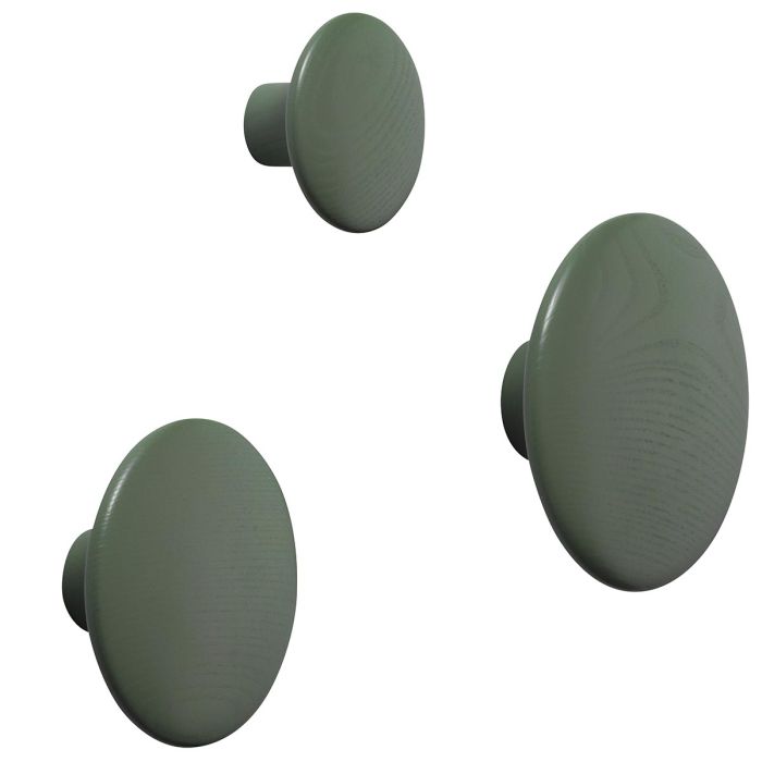 The Dots (M) Ø13cm drewniany wieszak kropka - zielony muuto-ilumia