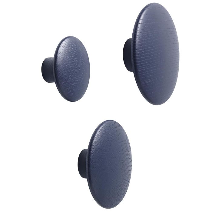 The Dots (L) Ø17cm, drewniany wieszak kropka granatowy muuto-ilumia