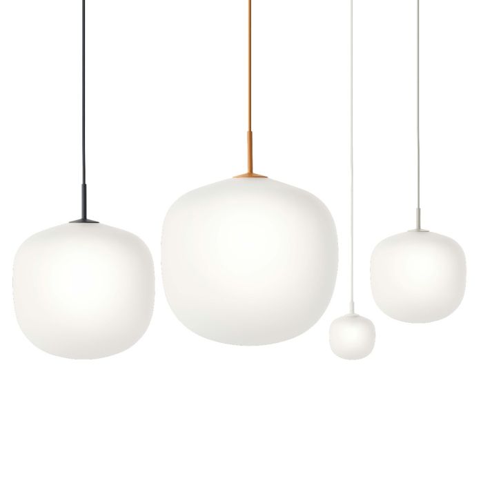 22423 Rime Muuto - lampa wisząca z mlecznego szkła-pomarańczowy przewód