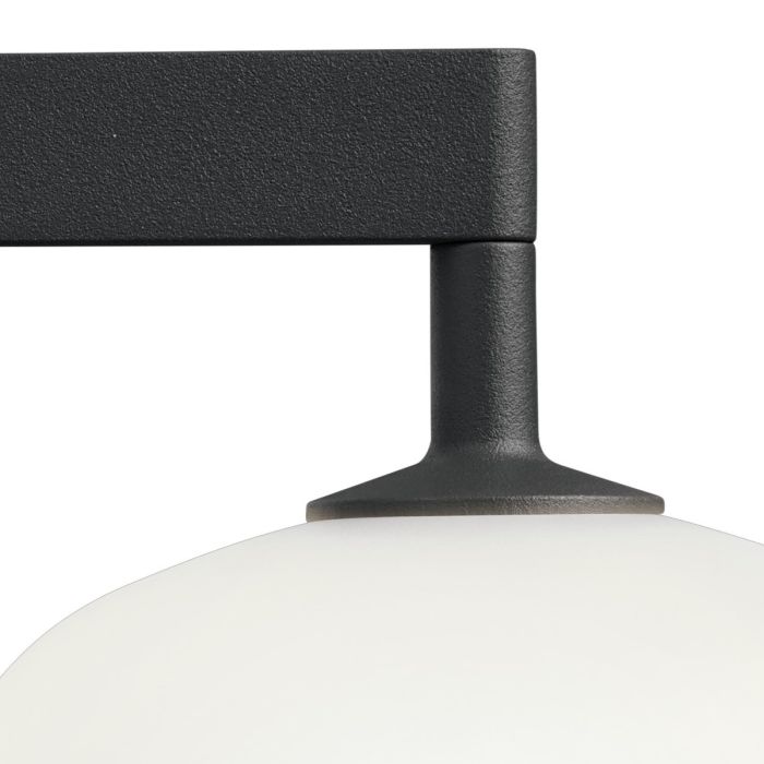 Rime lampa ścienna, szklany klosz - czarny
