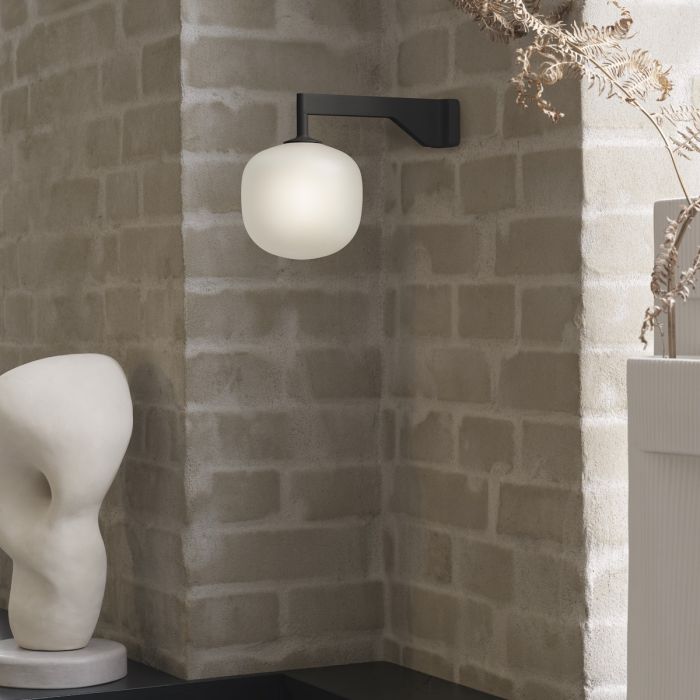 Rime lampa ścienna, szklany klosz - czarny