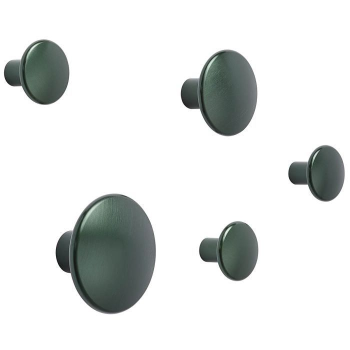 The Dots zestaw wieszaków metalowych ciemnozielony, uchwytów Muuto-ilumia