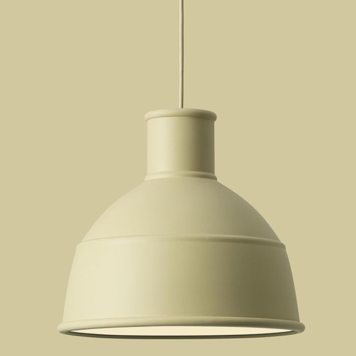 09017 Unfold - ponadczasowa lampa industrialna z silikonu - beżowo-zielona