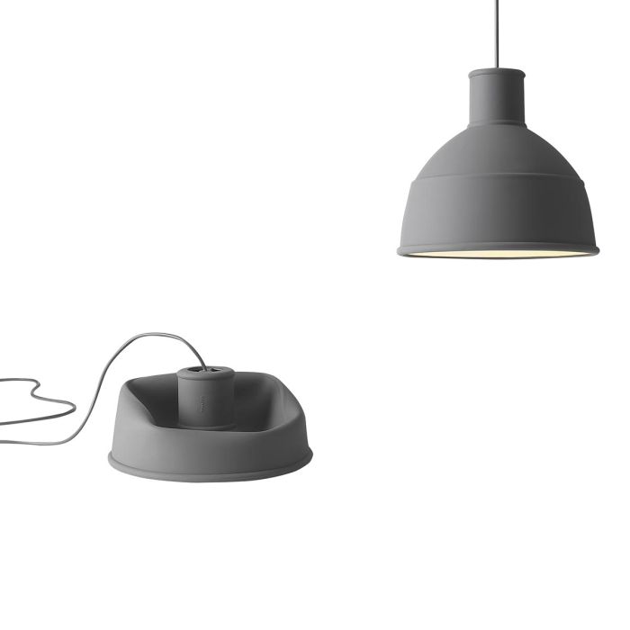 Unfold - ponadczasowa lampa industrialna z silikonu - szary