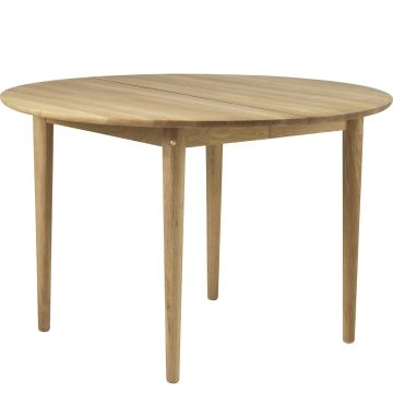 C62_Bjørk_Ø115cm_rozkładany_stół_drewniany_okrągły_naturalny_dąb_FDB_Mobler_ilumia