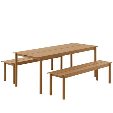Linear-steel-outdoor-set-200x75-burnt-orange-Muuto-ilumia