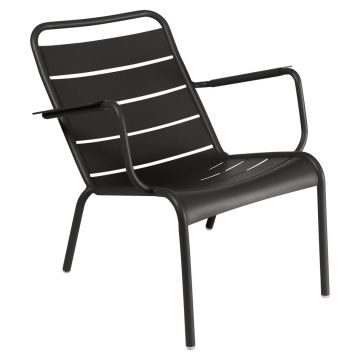 Fermob LUXEMBOURG_FAUTEUIL_BAS_BLACK - Czarny  ilum ia