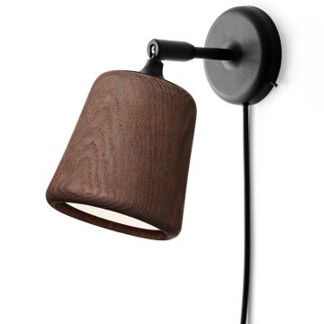 Material_lampa_ścienna_kinkiet_dąb_wędzony_New_Works_ilumia