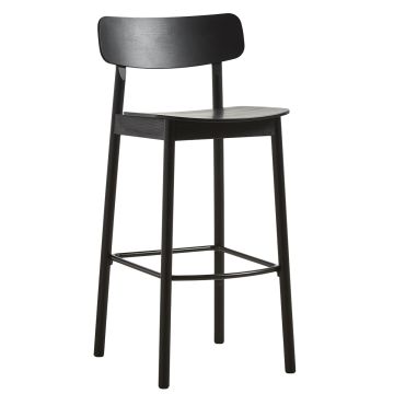 Soma WOUD Counter Stool 75cm - Black | Wooden Bar Stools at ilumia
